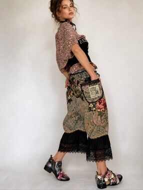 Bloomers Victorian Pants Paisley Black Ruffles Rose Angel Patchwork Golden Lace